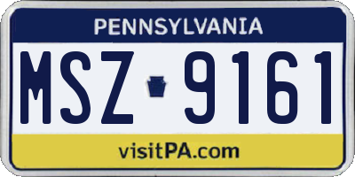 PA license plate MSZ9161