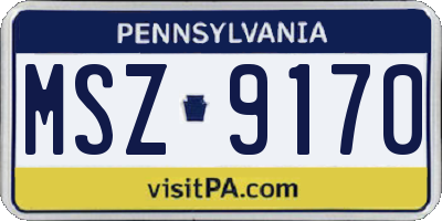 PA license plate MSZ9170