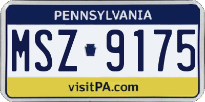 PA license plate MSZ9175