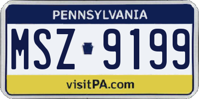 PA license plate MSZ9199