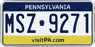 PA license plate MSZ9271