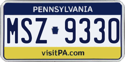 PA license plate MSZ9330