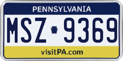 PA license plate MSZ9369