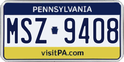 PA license plate MSZ9408