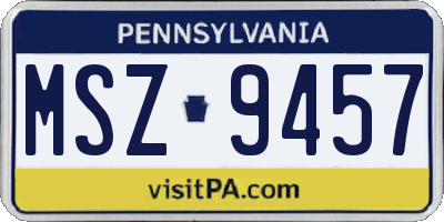 PA license plate MSZ9457