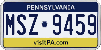 PA license plate MSZ9459