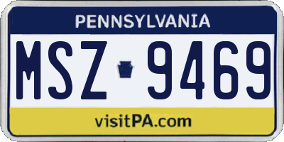 PA license plate MSZ9469