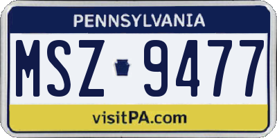 PA license plate MSZ9477