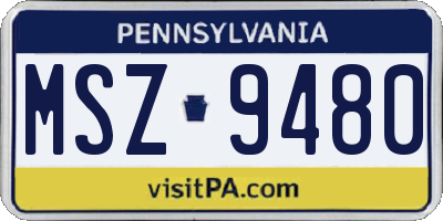 PA license plate MSZ9480