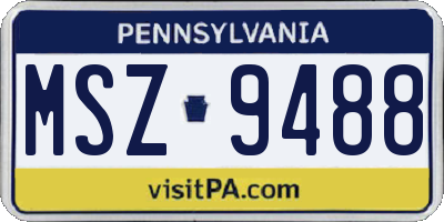 PA license plate MSZ9488