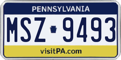 PA license plate MSZ9493