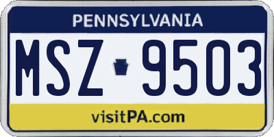 PA license plate MSZ9503