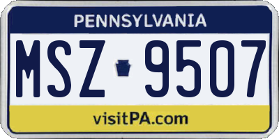 PA license plate MSZ9507