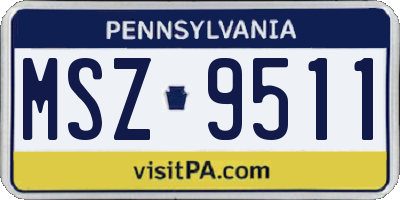 PA license plate MSZ9511