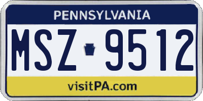PA license plate MSZ9512