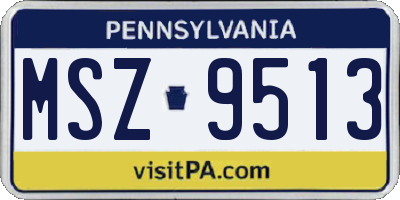 PA license plate MSZ9513