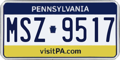 PA license plate MSZ9517