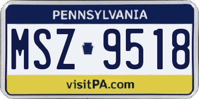 PA license plate MSZ9518