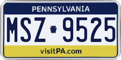 PA license plate MSZ9525
