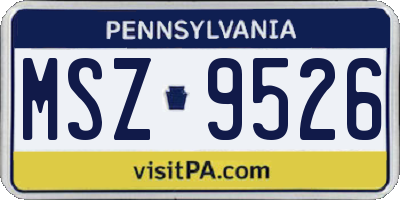 PA license plate MSZ9526