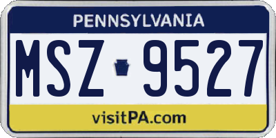 PA license plate MSZ9527
