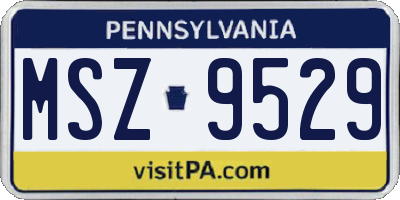 PA license plate MSZ9529