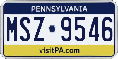 PA license plate MSZ9546
