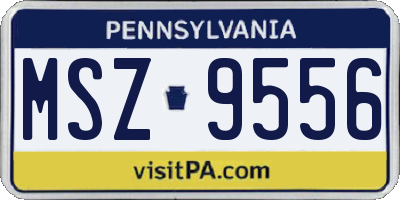 PA license plate MSZ9556