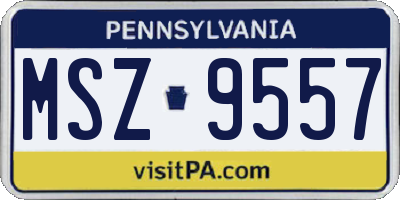 PA license plate MSZ9557