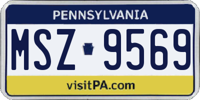 PA license plate MSZ9569