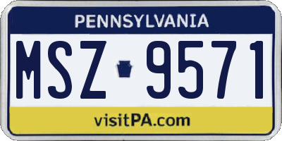 PA license plate MSZ9571