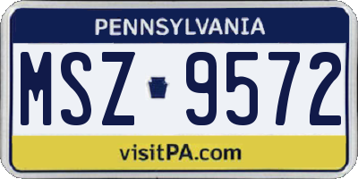 PA license plate MSZ9572