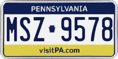 PA license plate MSZ9578