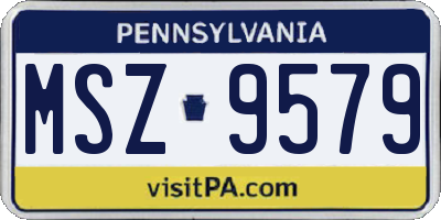 PA license plate MSZ9579