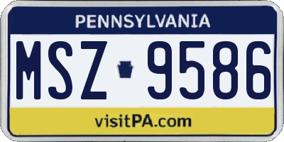 PA license plate MSZ9586