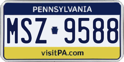 PA license plate MSZ9588