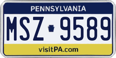 PA license plate MSZ9589