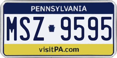 PA license plate MSZ9595