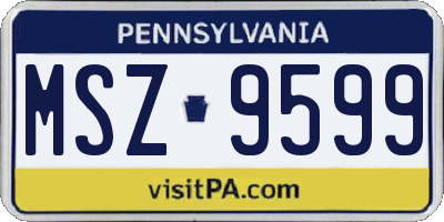 PA license plate MSZ9599