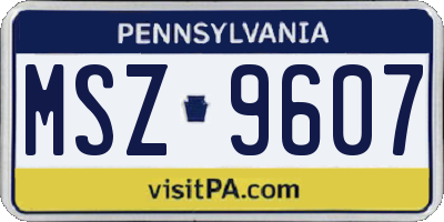 PA license plate MSZ9607