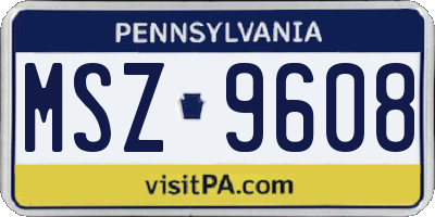 PA license plate MSZ9608