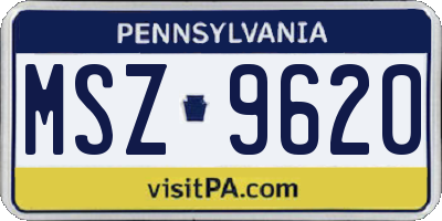 PA license plate MSZ9620