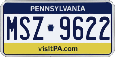 PA license plate MSZ9622