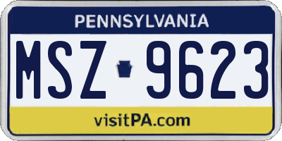 PA license plate MSZ9623