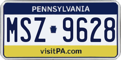 PA license plate MSZ9628
