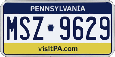 PA license plate MSZ9629