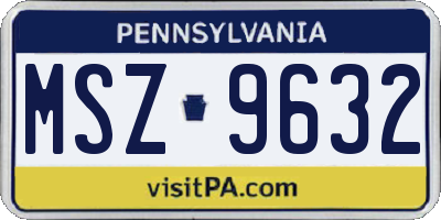 PA license plate MSZ9632