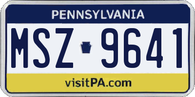 PA license plate MSZ9641