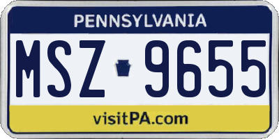 PA license plate MSZ9655