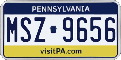 PA license plate MSZ9656